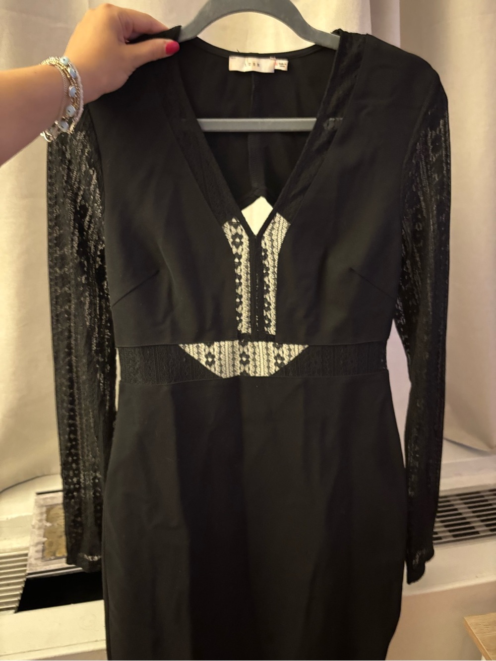 Short Black Lace V-Neck Women’s Dress